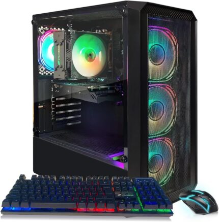 STGAubron Gaming PC Computer Desktop, 13th Gen Intel Core i5-13400F up to 4.6G, GeForce RTX 3050 6G, 16G DDR4, 512G SSD, RGB Fan x4, WiFi 6 & BT 5.2, Windows 11 Home