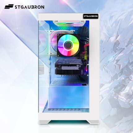 STGAubron Gaming PC Computer Desktop, AMD Athlon 3000G 3.5G, GeForce RTX 2060 6G, 16G DDR4, 512G SSD, WiFi, BT 5.0, RGB Fan x 3, Windows 11 Home