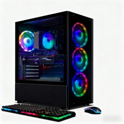 STGAubron Gaming PC Desktop Computer, AMD Ryzen 5 2600 up to 3.9G, GeForce RTX 2060 6G, 16G DDR4, 512G SSD, 600M WiFi, BT 5.0, RGB Fan x4, Windows 11 Home