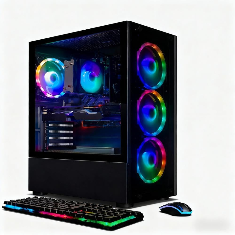 STGAubron Gaming PC Desktop Computer, AMD Ryzen 5 2600 up to 3.9G, GeForce RTX 2060 6G, 16G DDR4, 512G SSD, 600M WiFi, BT 5.0, RGB Fan x4, Windows 11 Home STGAubron Gaming PC Desktop Computer, AMD Ryzen 5 2600 up to 3.9G, GeForce RTX 2060 6G, 16G DDR4, 512G SSD, 600M WiFi, BT 5.0, RGB Fan x4, Windows 11 Home