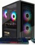 STGAubron Gaming PC Desktop Computer, Intel i7 Xeon E5 3.0GHz, Radeon RX 550 4G, 16GB RAM, 512GB SSD, WiFi 6, BT 5.0, RGB Fan x3, Windows 11 Home