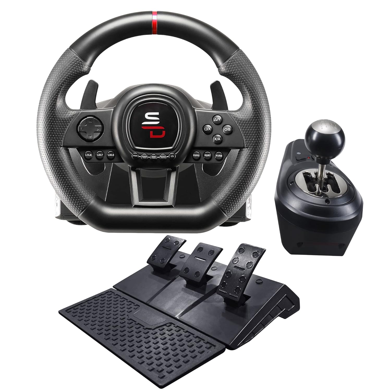 SUBSONIC – Superdrive GS650-X Steering Wheel with Manual Shifter, 3 Pedals, and Paddle Shifters – Racing Wheel for Xbox Series X/S, PS4, Xbox One – Black SUBSONIC – Superdrive GS650-X Steering Wheel with Manual Shifter, 3 Pedals, and Paddle Shifters – Racing Wheel for Xbox Series X/S, PS4, Xbox One – Black
