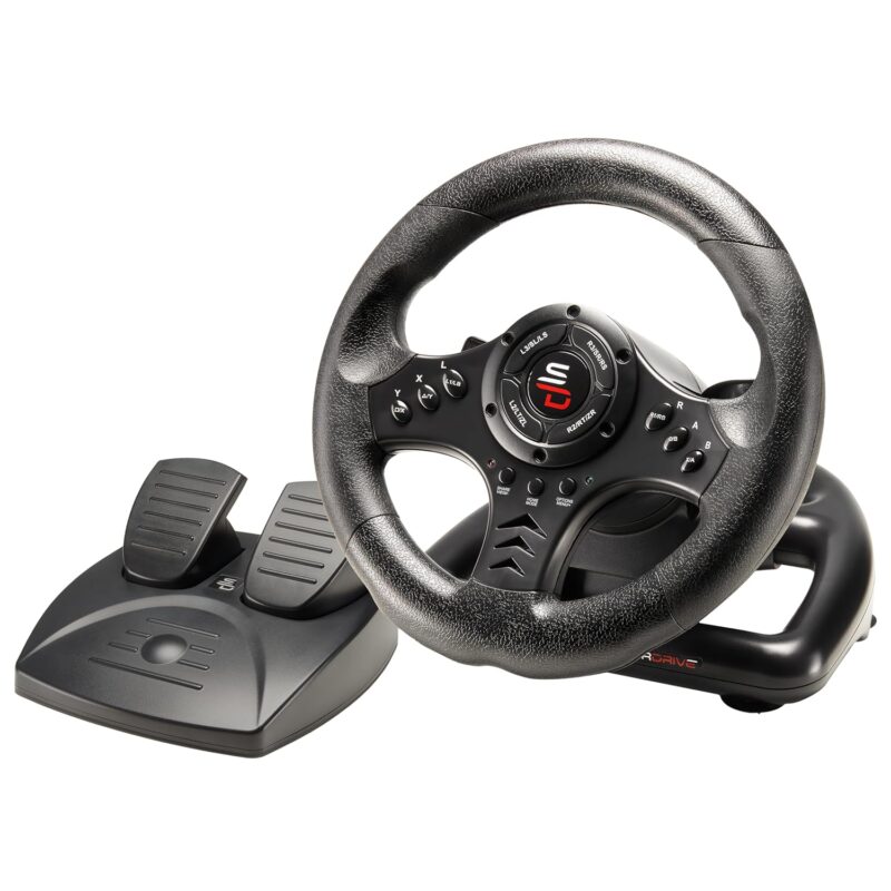 SUBSONIC - Superdrive SV450 Racing Steering Wheel with Pedals and Shifters. For Xbox Series X/S, Switch 2 / Switch, PS4, Xbox One and PC - Black