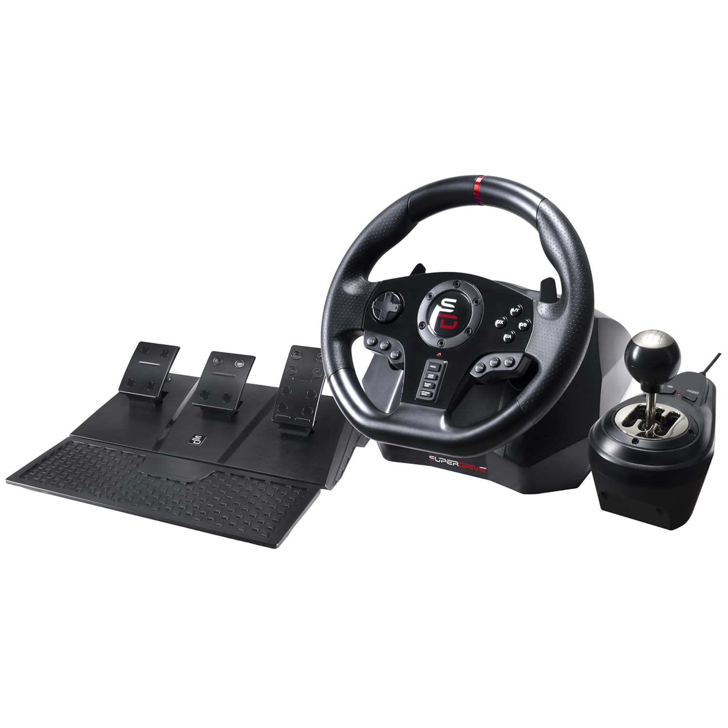 SUBSONIC – Superdrive GS850-X Steering Wheel – Racing wheel with gear stick and 3-pedal set – 270° rotation – Adjustable vibrations – For Xbox Series X/S, PS4, Xbox One – Black SUBSONIC – Superdrive GS850-X Steering Wheel – Racing wheel with gear stick and 3-pedal set – 270° rotation – Adjustable vibrations – For Xbox Series X/S, PS4, Xbox One – Black