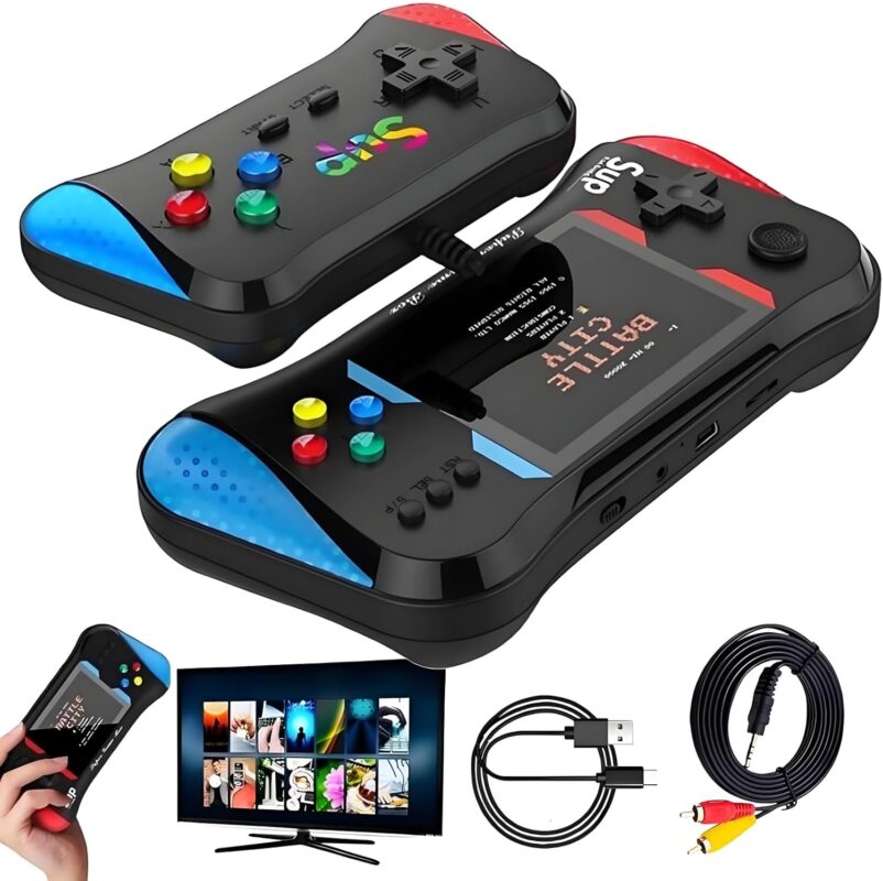 SUP Retro Handheld Game Console, 500 Classic Games, 3.5'' LCD Screen Handheld Video Game Console, Support 2 Players and TV Connection, Perfect for Travel, Great Gifts!