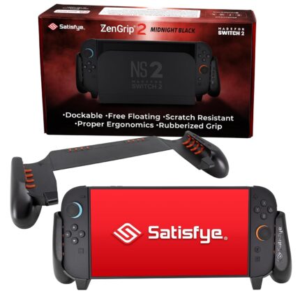 Satisfye – ZenGrip 2, Compatible with Nintendo Switch 2 – Comfortable & Ergonomic, Joy Con & Switch Control, Accessories Designed for Gamers, Black (Fits Switch 2 only)