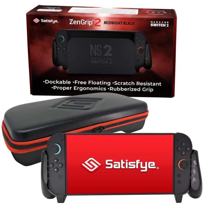 Satisfye – ZenGrip 2 Slim Bundle, Accessories Compatible with Nintendo Switch 2 - The Bundle includes: ZenGrip 2, Slim Case (Fits Switch 2 only)
