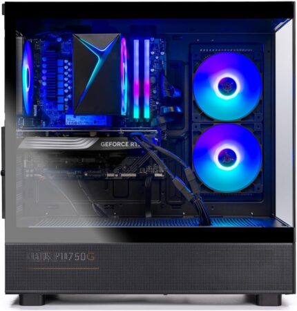 Skytech Gaming Azure 3 Desktop PC, Ryzen 7 7700 3.8 GHz (5.3GHz Turbo), NVIDIA RTX 5060 Ti 16GB, 1TB NVMe SSD, 16GB DDR5 RAM 6000, 650W Gold PSU, Wi-Fi, Win 11