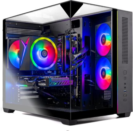 Skytech Gaming Crystal Gaming PC, AMD Ryzen 7 5700 3.7GHz, NVIDIA RTX 5060, 1TB NVMe SSD, 16GB DDR4 RAM 3200, 650W Gold PSU, Wi-Fi, Win 11, Gaming Desktop