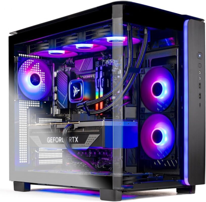 Skytech Gaming King 95 Desktop PC, Intel Ultra 7 265K 3.9 GHz(5.4 GHz), NVIDIA RTX 5070 12GB, Z890 Board, 1TB Gen4 NVMe SSD, 32GB DDR5 RAM 6000 RGB, 850W Gold PSU, 360mm ARGB AIO, Wi-Fi, Win 11