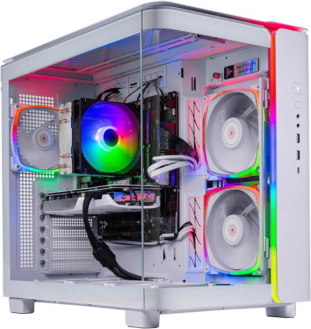 Skytech Gaming King 95 Gaming PC, AMD Ryzen 7 7700 3.8GHz, NVIDIA RTX 4070 Super 12GB, 1TB NVMe SSD, 16GB DDR5 RAM 6000, 750W Gold PSU, Wi-Fi, Win 11, Desktop Skytech Gaming King 95 Gaming PC, AMD Ryzen 7 7700 3.8GHz, NVIDIA RTX 4070 Super 12GB, 1TB NVMe SSD, 16GB DDR5 RAM 6000, 750W Gold PSU, Wi-Fi, Win 11, Desktop