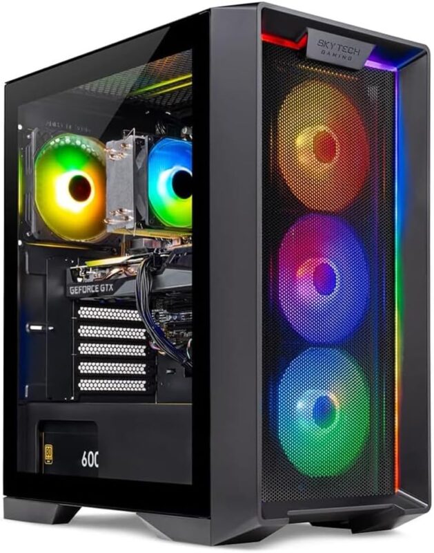 Skytech Gaming Nebula Desktop PC, Intel i3 10105F 3.7 GHz (4.4GHz), NVIDIA GTX 1650 4GB, 500GB NVMe SSD, 16GB DDR4 RAM 3200, 650W Gold PSU, Wi-Fi, Win 11