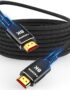 Snowkids 8K 2.1 50 FT Long Fiber Optic HDMI Cable, Unidirectional 48Gbps High-Speed HDMI Cables Cord, 4K 120Hz 144Hz Compatible for TV/Laptop/PS-5/X-box/Projector/Entertainment/Sound System & More