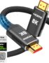 Snowkids 8K Certified HDMI 2.1 Cable 10 ft, 48Gbps Ultra High-Speed HDMI Cables Cord, 10K 8K@60Hz, 4K@120Hz Compatible for TV/Laptop/Monitor/PS-5/X-box/Projector/Entertainment/Sound System & More