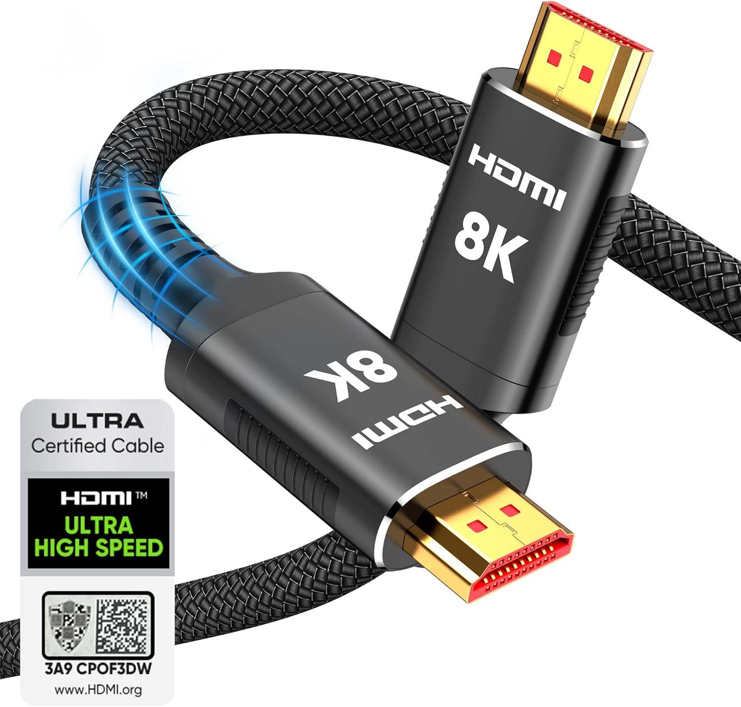 Snowkids 8K Certified HDMI 2.1 Cable 10 ft, 48Gbps Ultra High-Speed HDMI Cables Cord, 10K 8K@60Hz, 4K@120Hz Compatible for TV/Laptop/Monitor/PS-5/X-box/Projector/Entertainment/Sound System & More Snowkids 8K Certified HDMI 2.1 Cable 10 ft, 48Gbps Ultra High-Speed HDMI Cables Cord, 10K 8K@60Hz, 4K@120Hz Compatible for TV/Laptop/Monitor/PS-5/X-box/Projector/Entertainment/Sound System & More