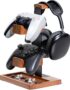 Solid Wood Controller Holder and Headphone Stand, Gaming Controller Stand for Desk, Dual Controller Organizer Rack, Fits Xbox, PS4, PS5, Gamepad, Headset Holder for Son, Husband, Boyfriend