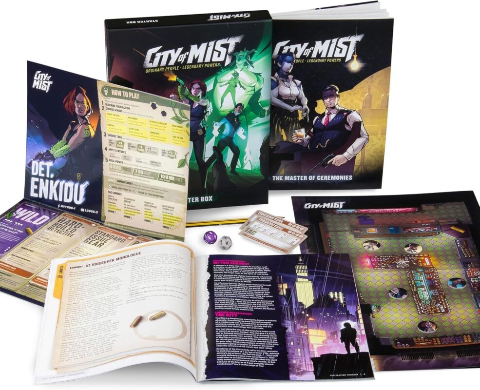 Son of Oak City of Mist Starter Box - Beginner-Friendly Tabletop RPG Set, Includes Streamlined Rulebooks, Pre-Made Characters, Shark Tank Adventure, Custom Dice, Maps, Tokens, and Status Trackers