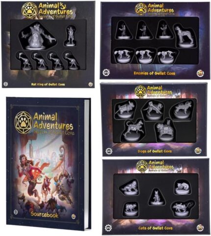 Steamforged Games, Animal Adventures Gullet Cove Bundle: Dogs, Cats, Enemies, The Rat King, and Source Book (5 Items)