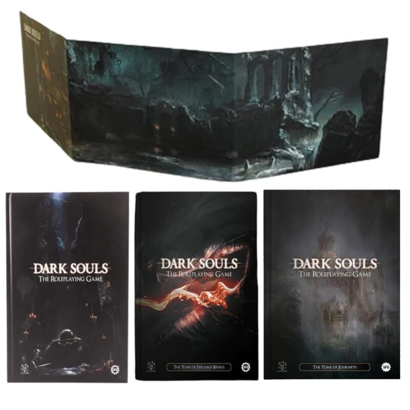 Steamforged Games Dark Souls RPG Book Bundle: Core Book, The Tome of Strange Beings, The Tome of Journeys, and GM Screen (4 Items)