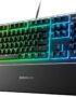 SteelSeries Apex 3 RGB Gaming Keyboard – 10-Zone RGB Illumination – IP32 Water Resistant – Premium Magnetic Wrist Rest (Whisper Quiet Gaming Switch)