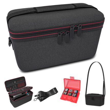 Storage Case for Switch 2 – High-Elasticity EVA Shockproof Protection, Portable Multifunctional Gaming Console Carrying Case with 12-Card Game Cartridge Holder, Compatible with Switch 2 Accessories