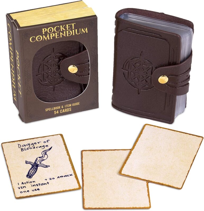 Stratagem Pocket Compendium Spellbook Holder| 26 Pages per Book & 54 Playing Cards| Tabletop RPG Fantasy Game|Tome of Recollection,multicolor