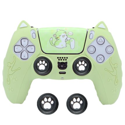 Suitable for compatible with BRHE PS5 Silicone Case New Design Cute Cat Ear Game Controller Protective Case Multiple Colors with Cat Paw Cap