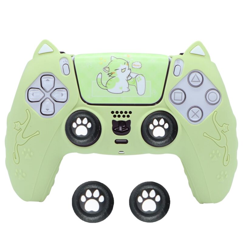 Suitable for compatible with BRHE PS5 Silicone Case New Design Cute Cat Ear Game Controller Protective Case Multiple Colors with Cat Paw Cap