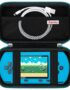 Supmay Carrying Case for GAMPLAE Handheld Game for Kids, 258 Retro Video Games Portable Gaming Player Storage Holder Travel Bag with Mesh Pocket for 3 Game Cards, Earphone,USB Cable, Green+Black