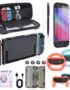 Switch 2 Accessories Bundle for Nintendo，18 in 1 Kit For Switch 2 Gamer：Carrying Case,Screen Protectors,Joycon Grips,Steering Wheels, Console Protective Cover,Stylus,Joycon Case