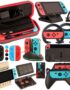 Switch Accessories Bundle for Nintendo Switch: Carrying Case, Screen Protector, Joycon Grips, Steering Wheels, Charging Dock, Playstand, Comfort Joy-Con Case and More (23 in 1)