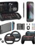 TPGSING Nintendo Switch 2 Accessories Bundle, 18 in 1 Kit for Switch 2 Gamer, Includes Carrying Case, Screen Protector, Joycon Grips, Steering Wheels, Stylus, Joycon Case, Console Protective Cover