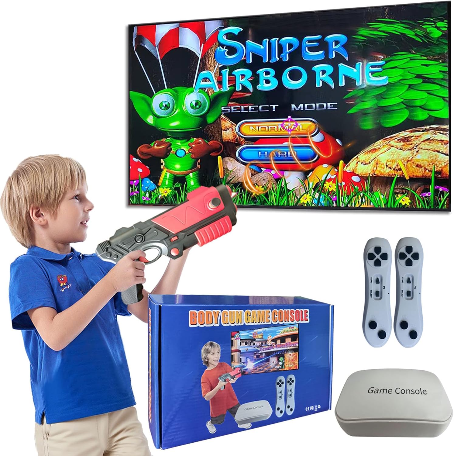 TV Game Console with 100+ Games, Handheld Video GameConsole for Kids, GameSystem with AR Gun Game for Boys,2 GameController, TV Plug& Play, Xmas Birthday Toy Gift for Boys Girls Age 3 + TV Game Console with 100+ Games, Handheld Video GameConsole for Kids, GameSystem with AR Gun Game for Boys,2 GameController, TV Plug& Play, Xmas Birthday Toy Gift for Boys Girls Age 3 +