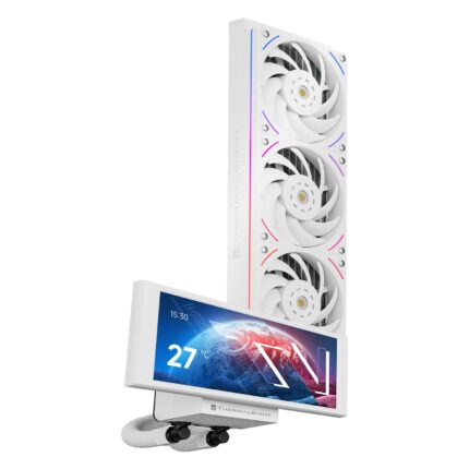 Thermalright Trofeo Vision 360 ARGB White CPU AIO Cooler,6.86-inch LCD Long Screen High-Performance 360mm Water-Cooled Radiator, IPS LCD Screen with 1280×480 Resolution,for AM4/AM5,Intel LGA1851/1700