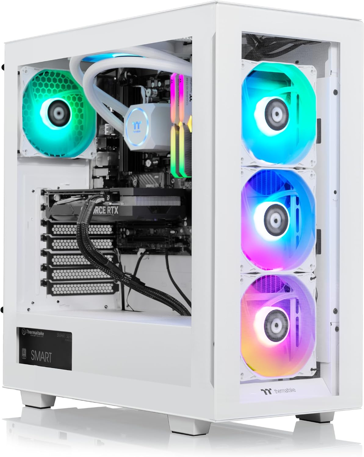 Thermaltake LCGS View 460 Gaming Desktop (AMD Ryzen™ 5 7600X, 32GB 5600MT/s DDR5 RGB Memory, NVIDIA® GeForce RTX™ 4060, 1TB NVMe M.2, WiFi, Windows 11) V35S-B650-460-LCS,Black Thermaltake LCGS View 460 Gaming Desktop (AMD Ryzen™ 5 7600X, 32GB 5600MT/s DDR5 RGB Memory, NVIDIA® GeForce RTX™ 4060, 1TB NVMe M.2, WiFi, Windows 11) V35S-B650-460-LCS,Black