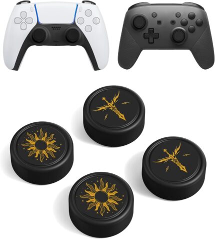 Thumb Grip Caps Compatible for Switch Pro Controller,PS5/PS4 Controller Silicone Joystick Caps Cover to Prevent Wear and Tear, Xbox Series X/S Game Controller Rocker Caps Accessories,4PCS