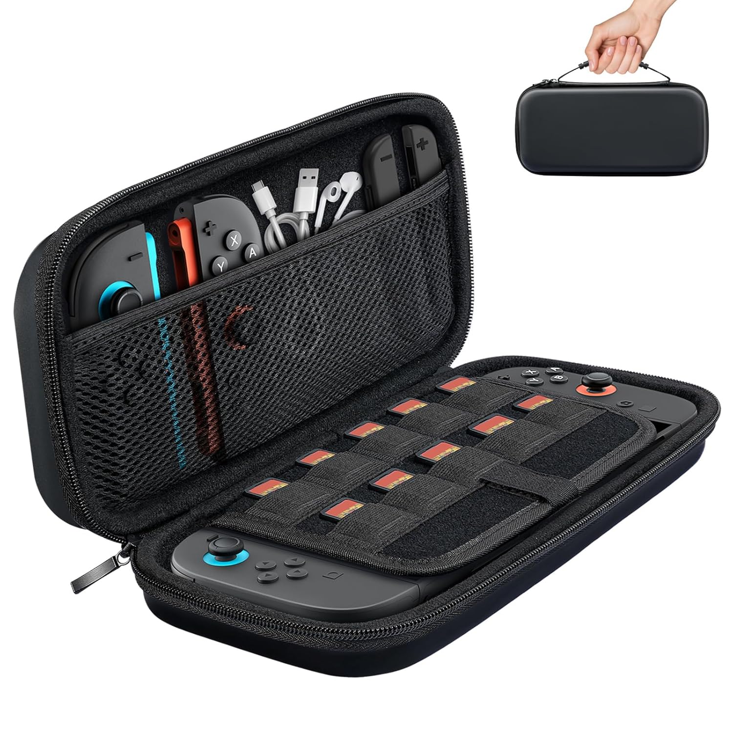 TiMOVO Carrying Case Compatible with Nintendo Switch 2, Travel Carry Case with 10 Game Cartridges & Pocket, Protective Portable Hard Shell Pouch for Switch 2 Console & Accessories, Black TiMOVO Carrying Case Compatible with Nintendo Switch 2, Travel Carry Case with 10 Game Cartridges & Pocket, Protective Portable Hard Shell Pouch for Switch 2 Console & Accessories, Black