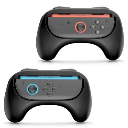 TiMOVO Controller Grip Compatible with Nintendo Switch 2 JoyCon, 2 Pack Ergonomic Hand Grip Sturdy ABS, Switch 2 JoyCon Grip Wear-Resistant and Sweatproof for Switch 2 Accessories, Black