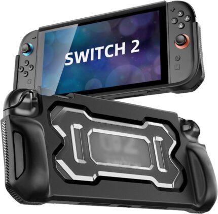 TiMOVO Protective Case for Nintendo Switch 2 2025, TPU Grip Protective Cover with Ergonomic Design for Switch 2 Console Accessories, Shock-Absorption, Anti-Scratch, Precise Cutouts Case, Black