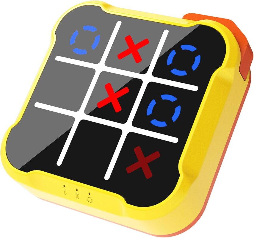 Tic Tac Toe Game, 3-in-1 Game Machine, Handheld Electronic Puzzle Games, Portable Travel Game for Trip, Office Break, Queue Time, Birthday Gift for Kids Adult