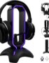 Tilted Nation Gaming Headset Stand | RGB Headphone Stand for Desk with Mouse Bungee and USB Hub (Cool and Clean Setup) Gaming Headset Holder - Perfect Gamer Gift Accessory