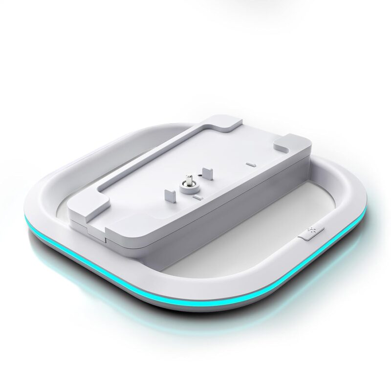 Vertical Stand for PS5/PS5 Pro/PlayStation 5 Slim, PlayStation 5 Accessories with 7 Color RGB LED Lights, Non-Slip Base and a Screw & Easy Installation,White