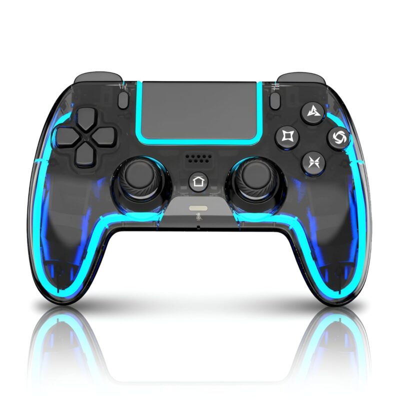 VioraTech Wireless Controller for PS5 with Hall Effect Joysticks, RGB Lighting, Turbo & Macro Functions, Linear Triggers, 6-Axis Sensor, Dual Vibration, Touchpad, Speaker & 3.5mm Audio Jack – Compatible with PS5/Pro/Slim/Mac/Steam Deck/PC