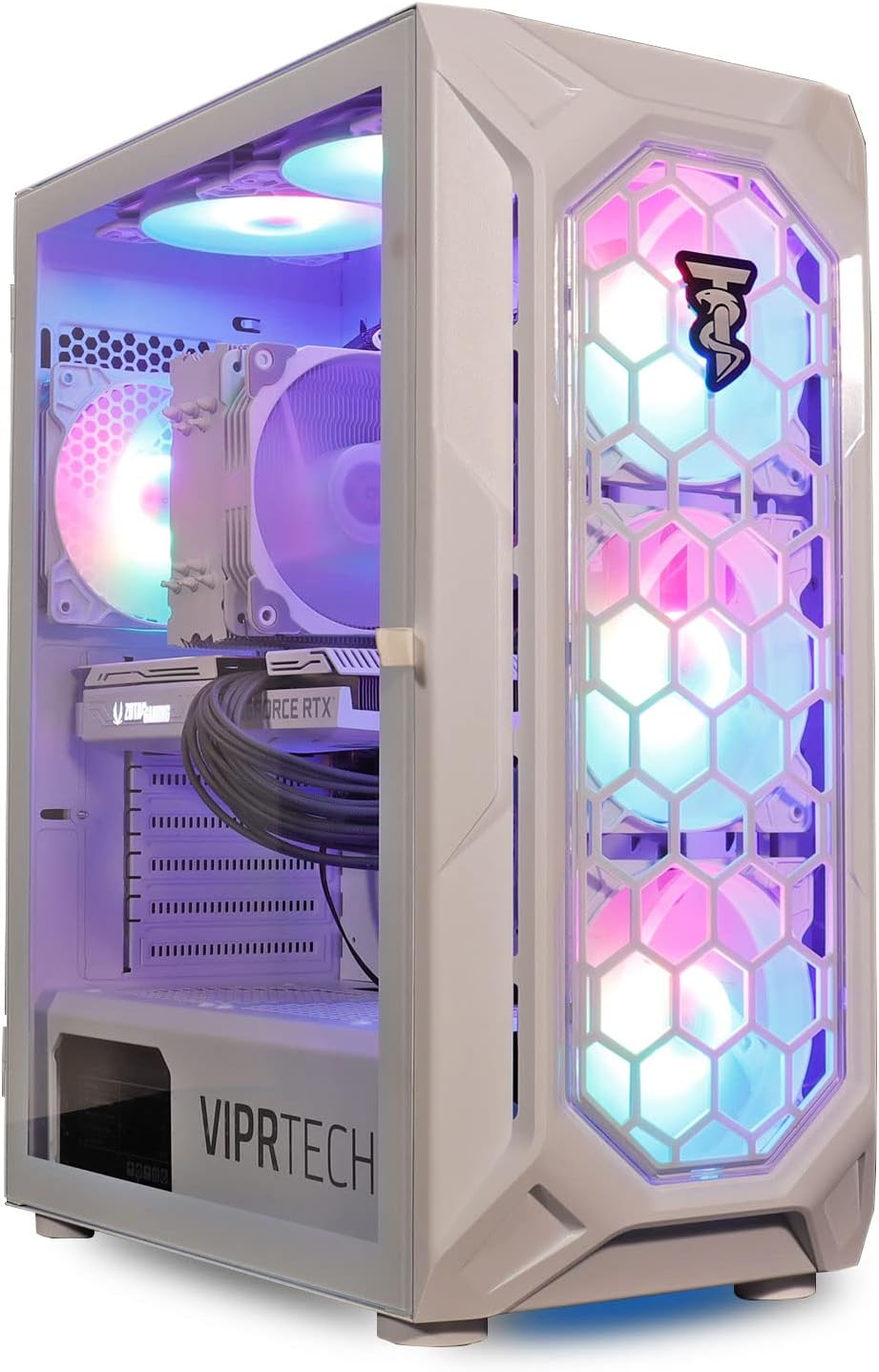 ViprTech Ghost Gaming PC – AMD Ryzen 5 5600 (4.4Ghz Turbo), RTX 3060 12GB, 16GB DDR4 3200, 512GB NVMe SSD, VR-Ready, Streaming, WiFi, RGB, Windows 11, Desktop Computer Tower, White ViprTech Ghost Gaming PC – AMD Ryzen 5 5600 (4.4Ghz Turbo), RTX 3060 12GB, 16GB DDR4 3200, 512GB NVMe SSD, VR-Ready, Streaming, WiFi, RGB, Windows 11, Desktop Computer Tower, White
