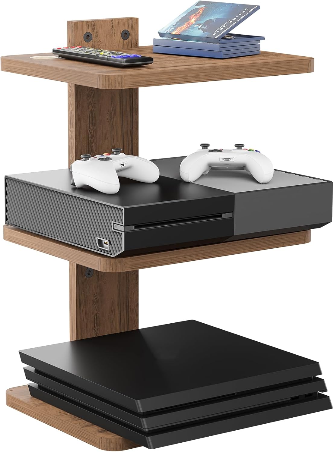 WALI Floating TV Shelf, 3 Tier Projector Shelf for DVD Players, Routers, Game Consoles, Cable Boxes, Living Room Decor Accessories, Wall Mount Shelves Holds Up to 22lbs (CS303N), 3-Shelf, Walnut Brown WALI Floating TV Shelf, 3 Tier Projector Shelf for DVD Players, Routers, Game Consoles, Cable Boxes, Living Room Decor Accessories, Wall Mount Shelves Holds Up to 22lbs (CS303N), 3-Shelf, Walnut Brown