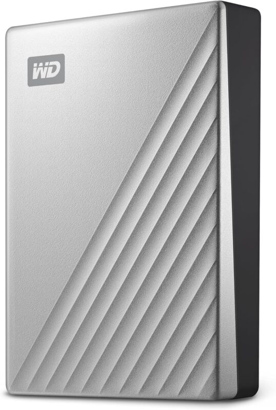 WD 6TB My Passport Ultra for Mac Silver, Portable External Hard Drive, Backup Software with Defense Against ransomware, and Password Protection, USB-C and USB 3.1 - WDBGKC0060BSL-WESN