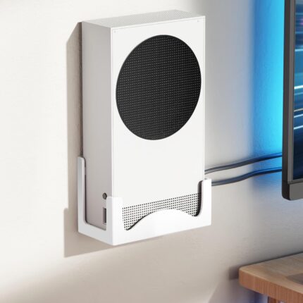 Wall Mount for Xbox Series S – Metal Console Holder with Ventilated Base and Anti-Scratch Pads – Space-Saving Wall Bracket for Xbox S with Easy Installation and Heat Dissipation Design