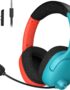 Wireless Gaming Headset for Nintendo Switch/Lite/OLED, Wireless Gaming Headphones with Mic for Nintendo Switch 2/Fortnite/Sports - Red/Blue