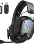 Wireless Gaming Headset for PS5, PS4, PC, Switch – 2.4GHz & Bluetooth Gaming Headphones with Mic, 3D Stereo Surround Sound, 20ms Low Latency, ENC Noise Canceling, RGB Light, 50H Battery