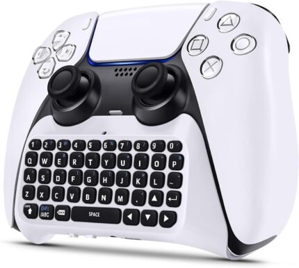 Wireless Keyboard for PS5/PS5 Pro Controller, Bluetooth 3.0 Mini Chatpad Message Game Keyboard Keypad Built-in Speaker with 3.5mm Audio Jack for Messaging and Gaming Live Chat, for Playstation 5